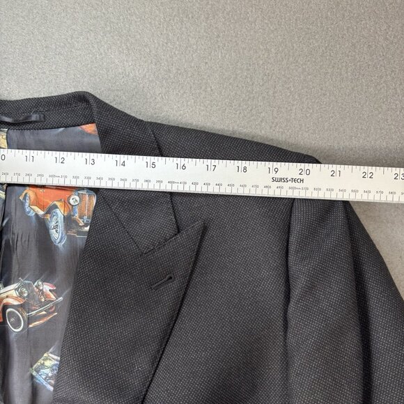 Holland & Sherry Blazer Men’s XXL Black Wool Sport Coat Car Print Lining Luxury - Picture 6 of 16